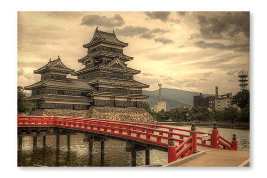 Château de Matsumoto à Matsumoto, Japon : Cadre mural et panneau de tissu 24 x 36 po | Château de Matsumoto à Matsumoto, Japon 24 po x 36 po : Cadre d'art mural et panneau de tissu | D44GQ73C
