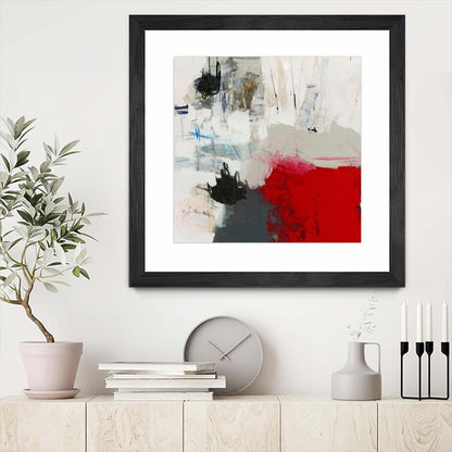 Œuvre d'art murale sur toile encadrée noire « La montagne vient à vous » 30 x 30