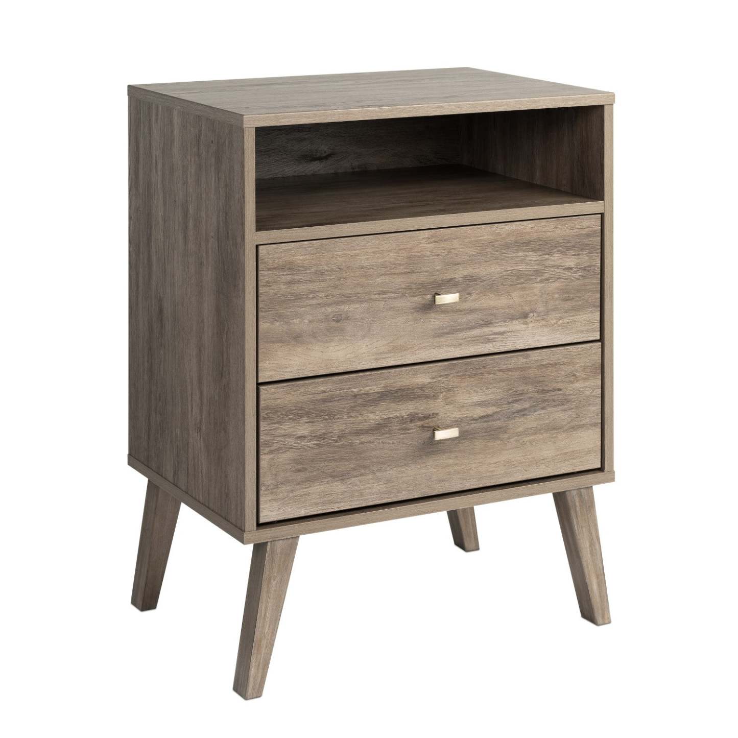 Milo 2-Drawer Tall Nightstand - Drifted Grey|Table de nuit haute Milo à 2 tiroirs - gris délavé