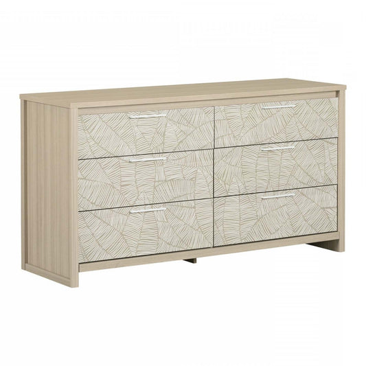 Commode Munich 6 tiroirs - Soft Elm White|Commode Munich à 6 tiroirs - orme naturel et blanche