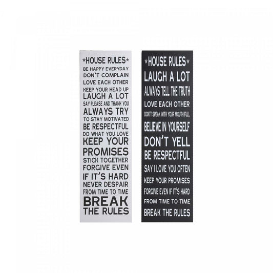 Canvas Wall Art House Rules Assortiment - Set of 2 Wall Decor|Œuvres d'art murales sur toile diverses « House Rules » - ensemble de 2 décorations murales