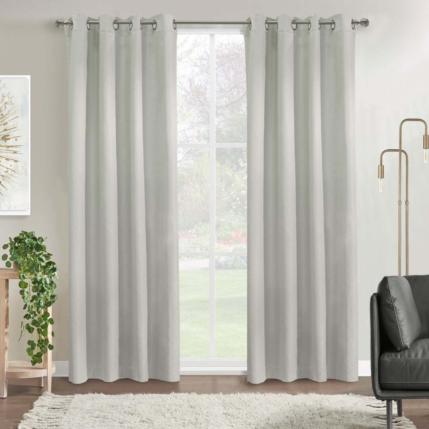 Gette White Grommet Curtain Panel - 52 X 95|Panneau de rideau à œillets Gette blanc - 52 po x 95 po
