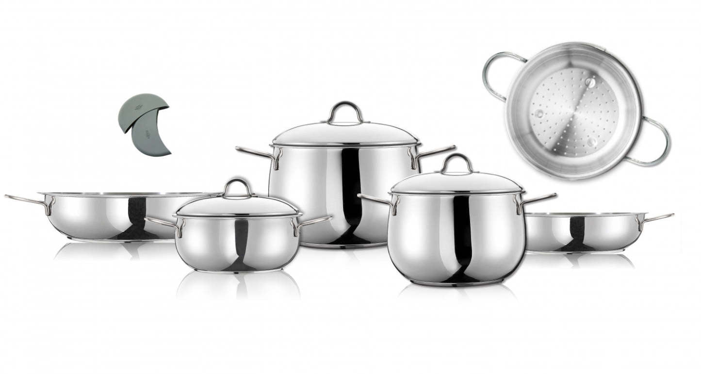 Arimi Bella Batterie De Cuisine Italienne En Acier Inoxydable 9 Pièces|Arimi Bella 9-piece Italian Stainless Steel Cookware Set
