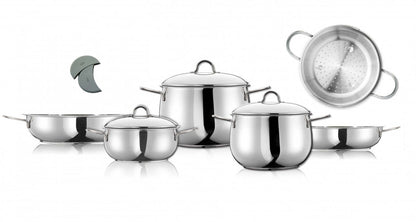 Arimi Bella Batterie De Cuisine Italienne En Acier Inoxydable 9 Pièces|Arimi Bella 9-piece Italian Stainless Steel Cookware Set