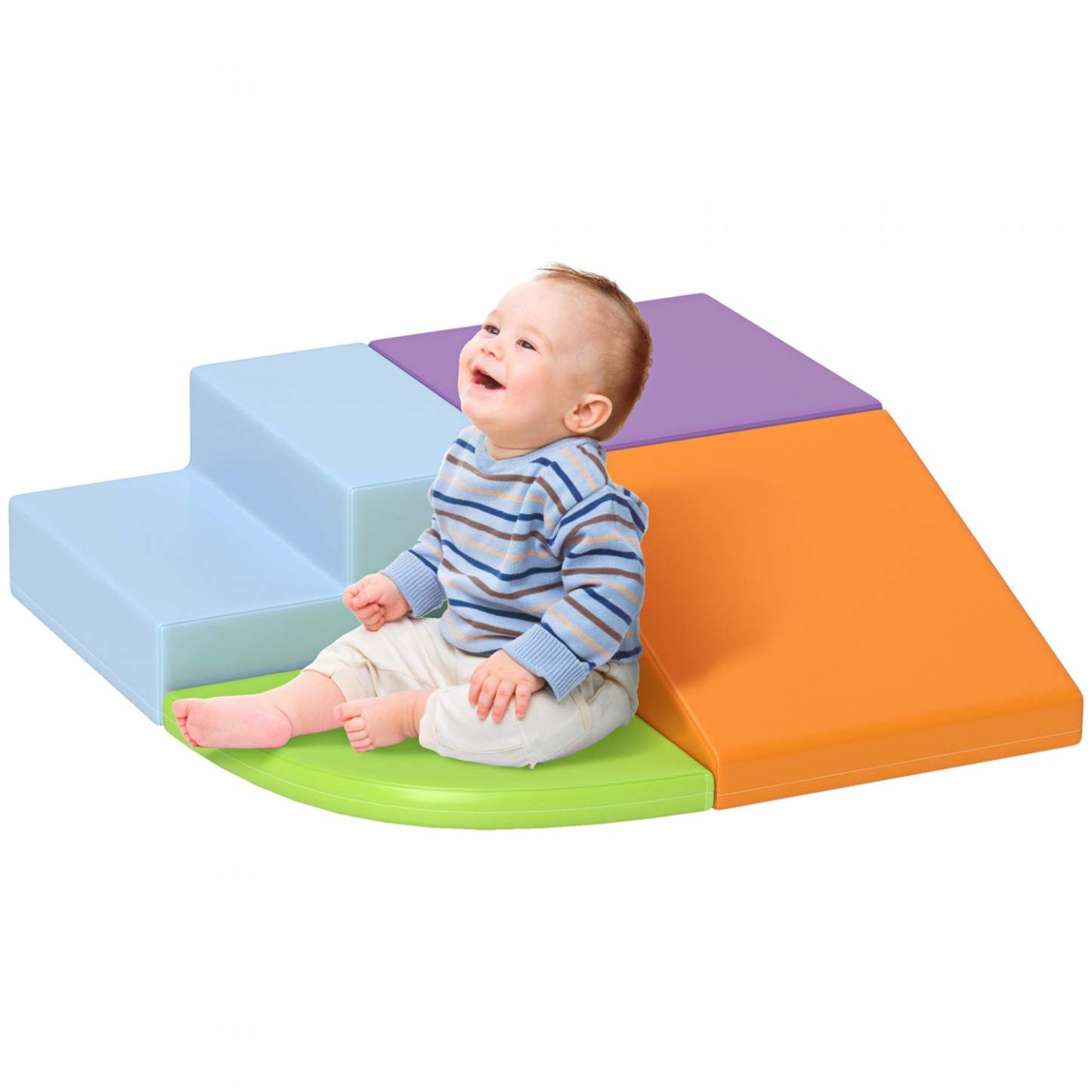 Qaba 4 Pièces Blocs de Grimpe en Mousse Douce, Jouets de Jeu Modulaire Intérieur pour Enfants, Léger et Interactif|Qaba Ensemble De Jeu En Mousse Pour Tout-petits, 4 Pièces, Ensemble Interactif Léger Pour Grimper, R