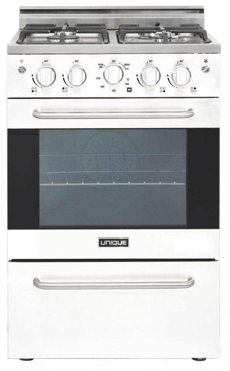 Prestige par Unique Cuisinière à gaz de 24 po à convection - UGP-24V PC1 W | U24VPC1W