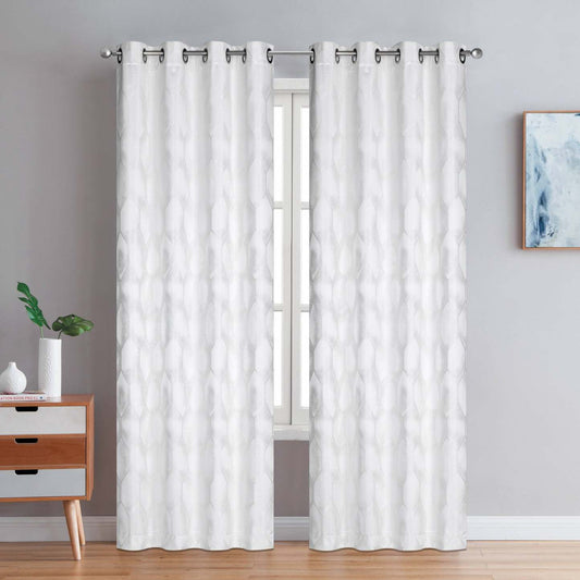 Coventry Blackout Thermal Grommet Pair of Ivory Curtain Panels - 54x95|Paire de panneaux de rideaux thermique occultant ivoire à œillets Coventry - 54x95|D258RYC3