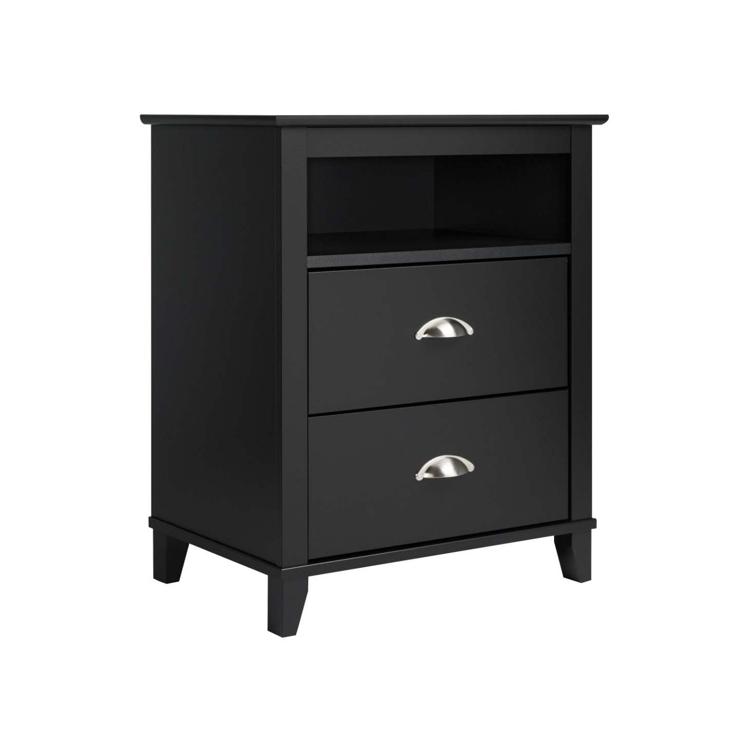 Yaletown 2-Drawer Tall Nightstand - Black|Table de nuit haute Yaletown à 2 tiroirs - noire
