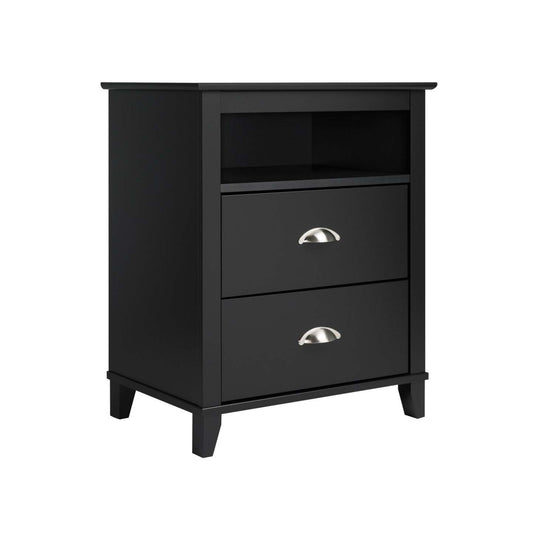Yaletown 2-Drawer Tall Nightstand - Black|Table de nuit haute Yaletown à 2 tiroirs - noire