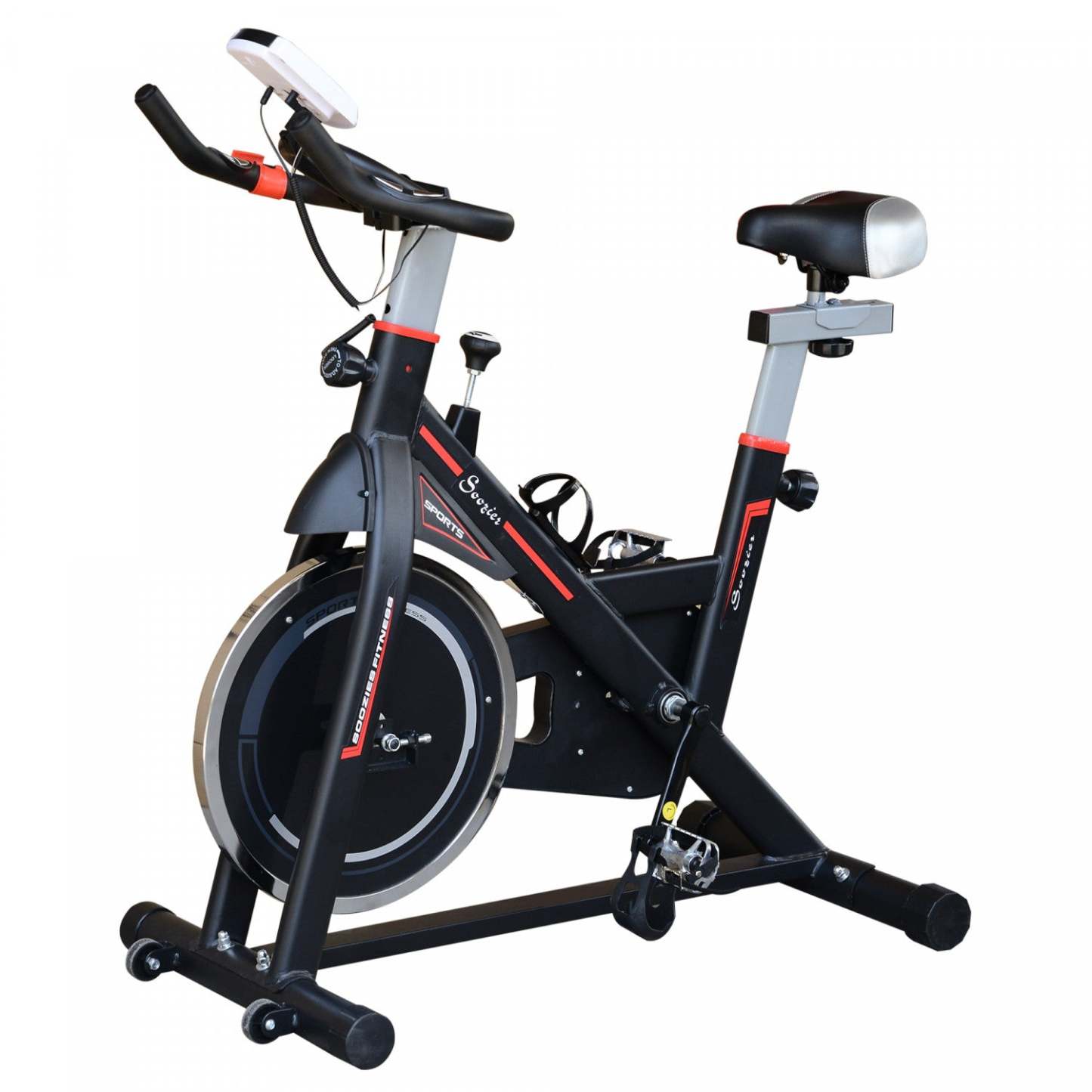 Vélo d'exercice stationnaire vertical Soozier Vélo d'entraînement cardio d'intérieur avec résistance réglable|Vélo d'exercice stationnaire vertical Soozier vélo d'entraînement cardio d'intérieur