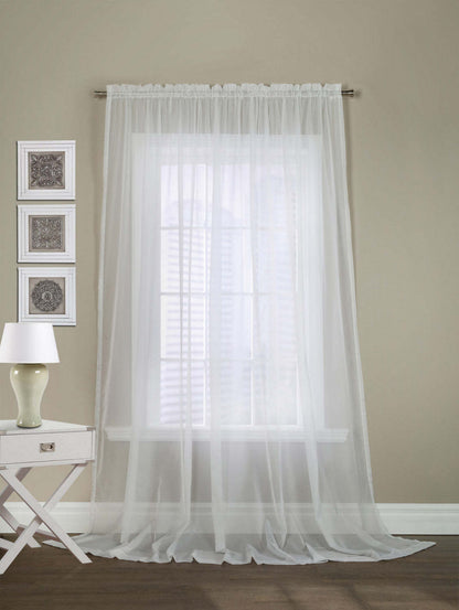 Habitat Voile White Rod Pocket Curtain Panel - 112 x 95|Panneau de rideau passe-tringle Voile blanc d'Habitat - 112 x 95