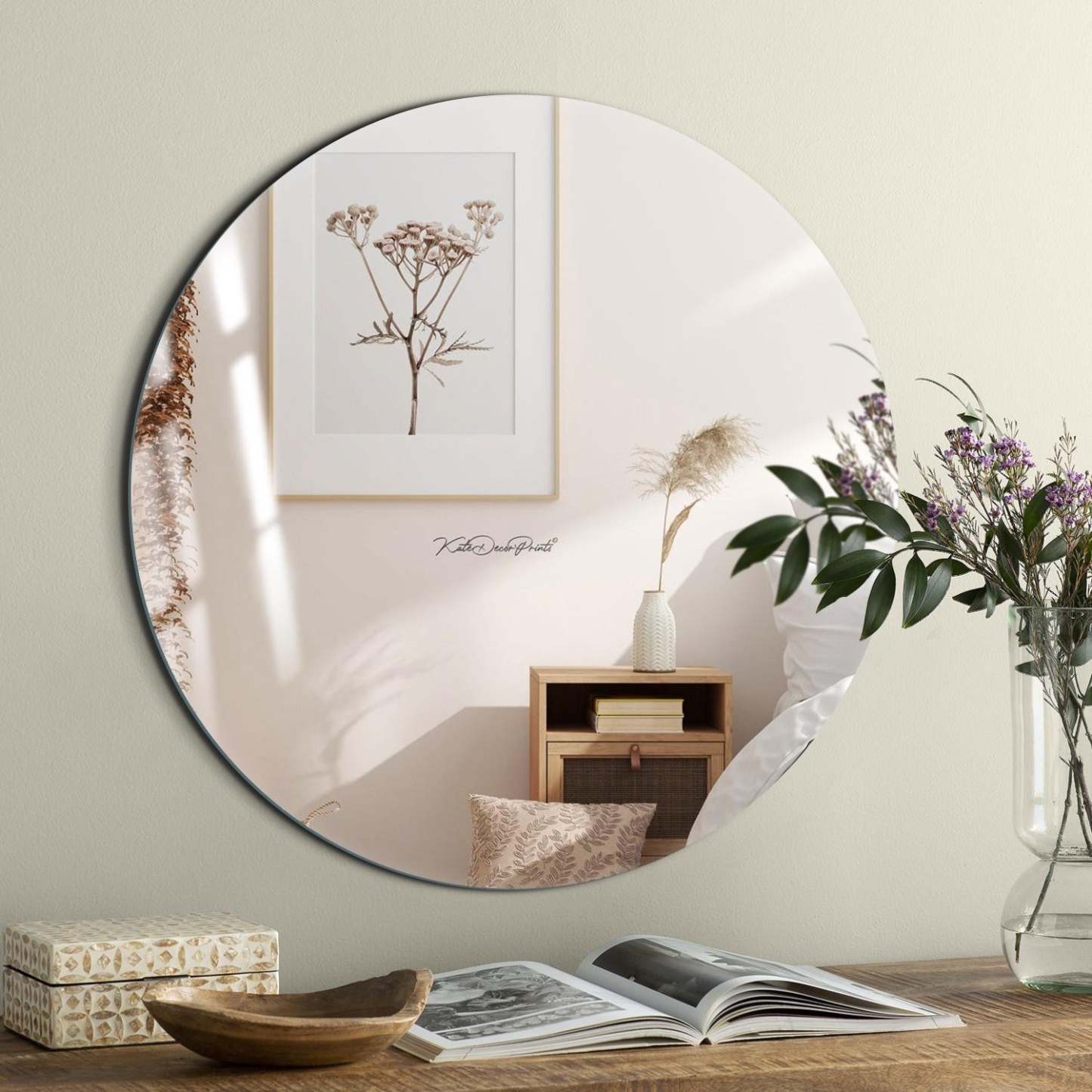 Arcus 36 X 36 Round Frameless Straight Edge Mirror|Miroir rond Arcus 36 po x 36 po sans cadre avec bordure droite