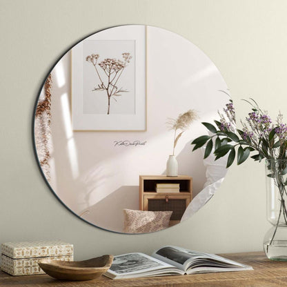 Arcus 36 X 36 Round Frameless Straight Edge Mirror|Miroir rond Arcus 36 po x 36 po sans cadre avec bordure droite
