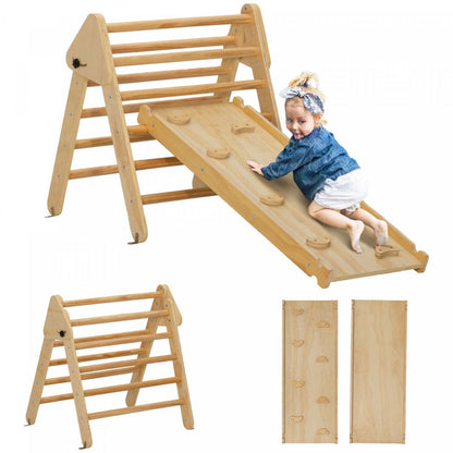 Qaba Ensemble Triangulaire, Jouets D'escalade Pour Tout-petits Avec Rampe, Jouets D'escalade 3 En 1