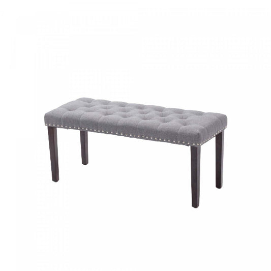 Banc Cabara en tissu capitonné Gris Bancs|Banc Cabara gris en tissu capitonné