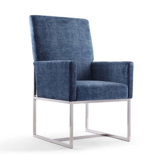 Manhattan Comfort Element Armless Dining Chair - Blue Velvet|Chaise de salle à manger sans accoudoirs Element de Manhattan Comfort - velours bleu