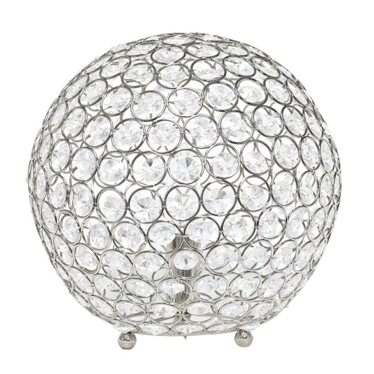 Lampe de table Elipse Elegant Designs balle de 10 po avec paillettes de cristal, chromée|D21UPVQZ