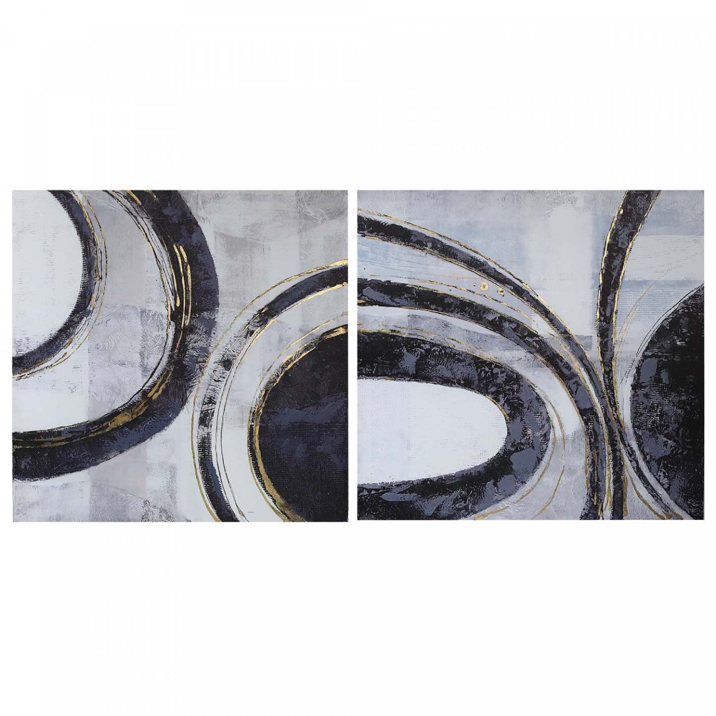 Œuvre d’art murale sur toile peinte à la main au thème « nébuleuse » - ensemble de 2 décorations murales