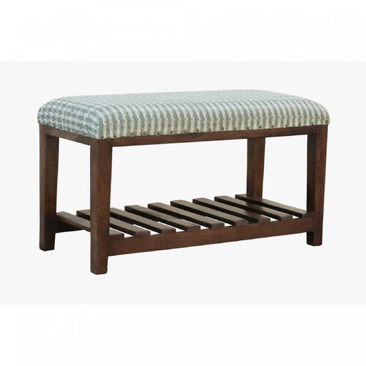 Banc Winston Wood avec étagère|Banc Winston en bois avec tablette