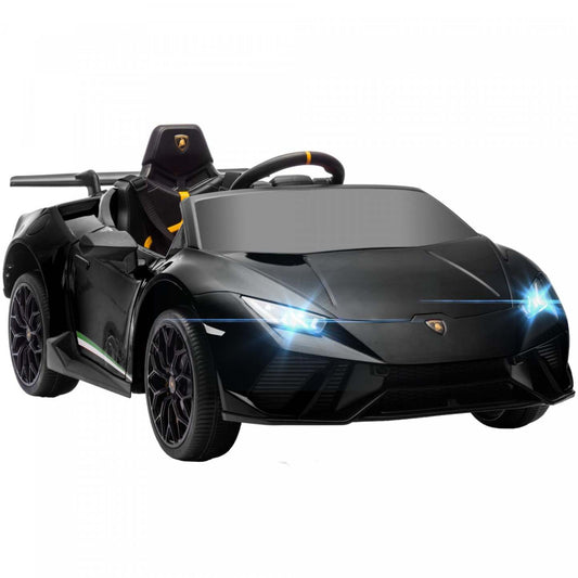 Qaba Voiture Electrique 12v Pour Enfants, Lamborghini Huracan Sous Licence, Voiture Pour Enfants Avec Télécommande