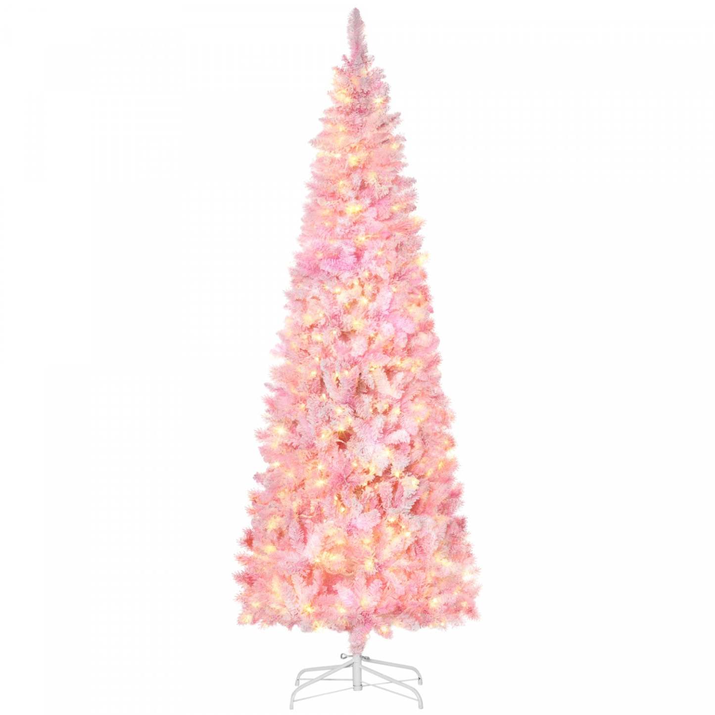 Homcom 7.5ft Snow Flocked Artificial Christmas Tree W/ Led Light|Homcom Arbre de Noël Artificiel Floconné de Neige avec Lumière LED