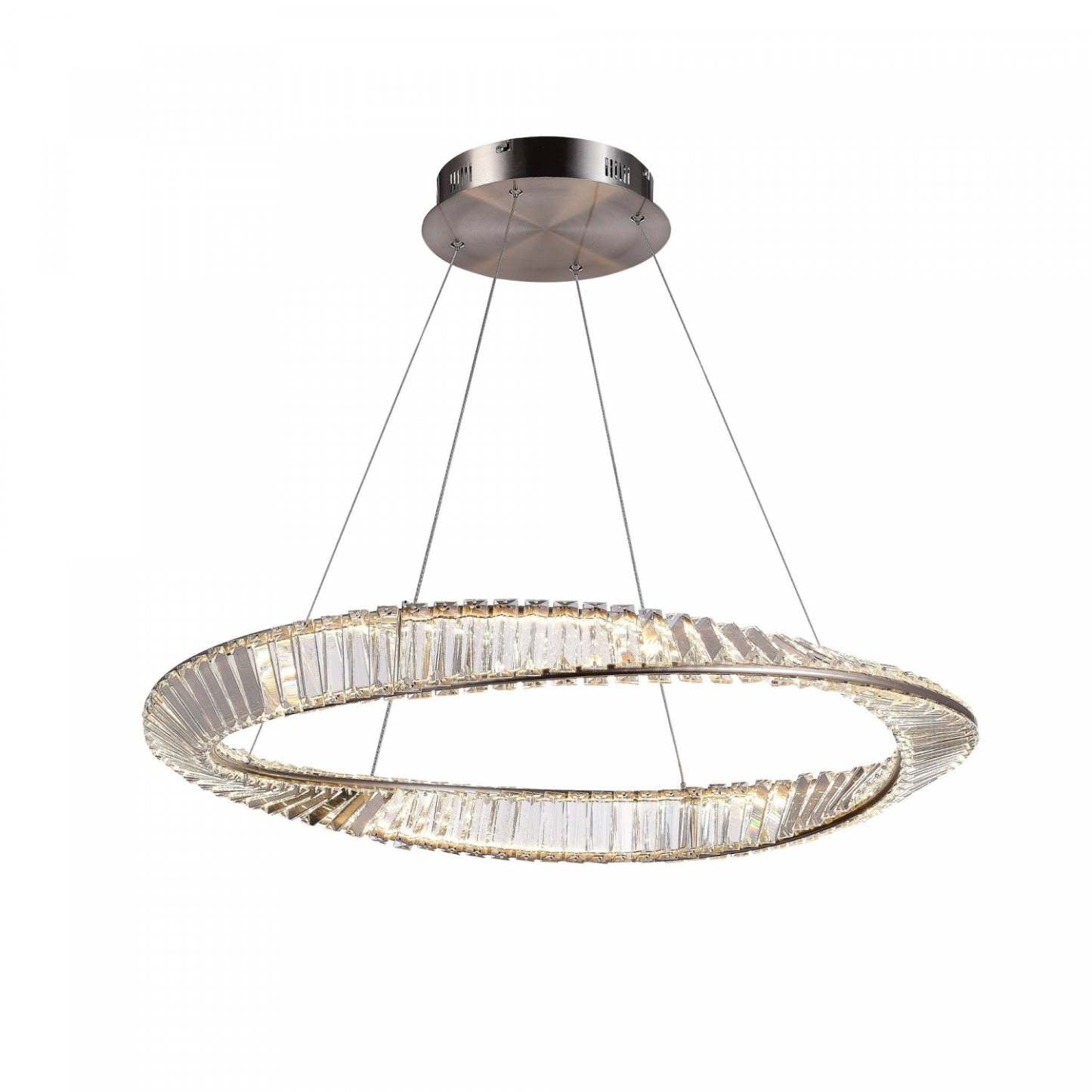Stella 50 W LED Satin Nickel Pendant|Luminaire suspendu Stella nickel satiné à DEL de 50 W|D06HAD64