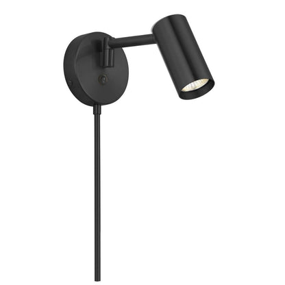 Projecteur mural Stanly de Dainolite avec bras articulé, fini noir mat et 1 ampoule