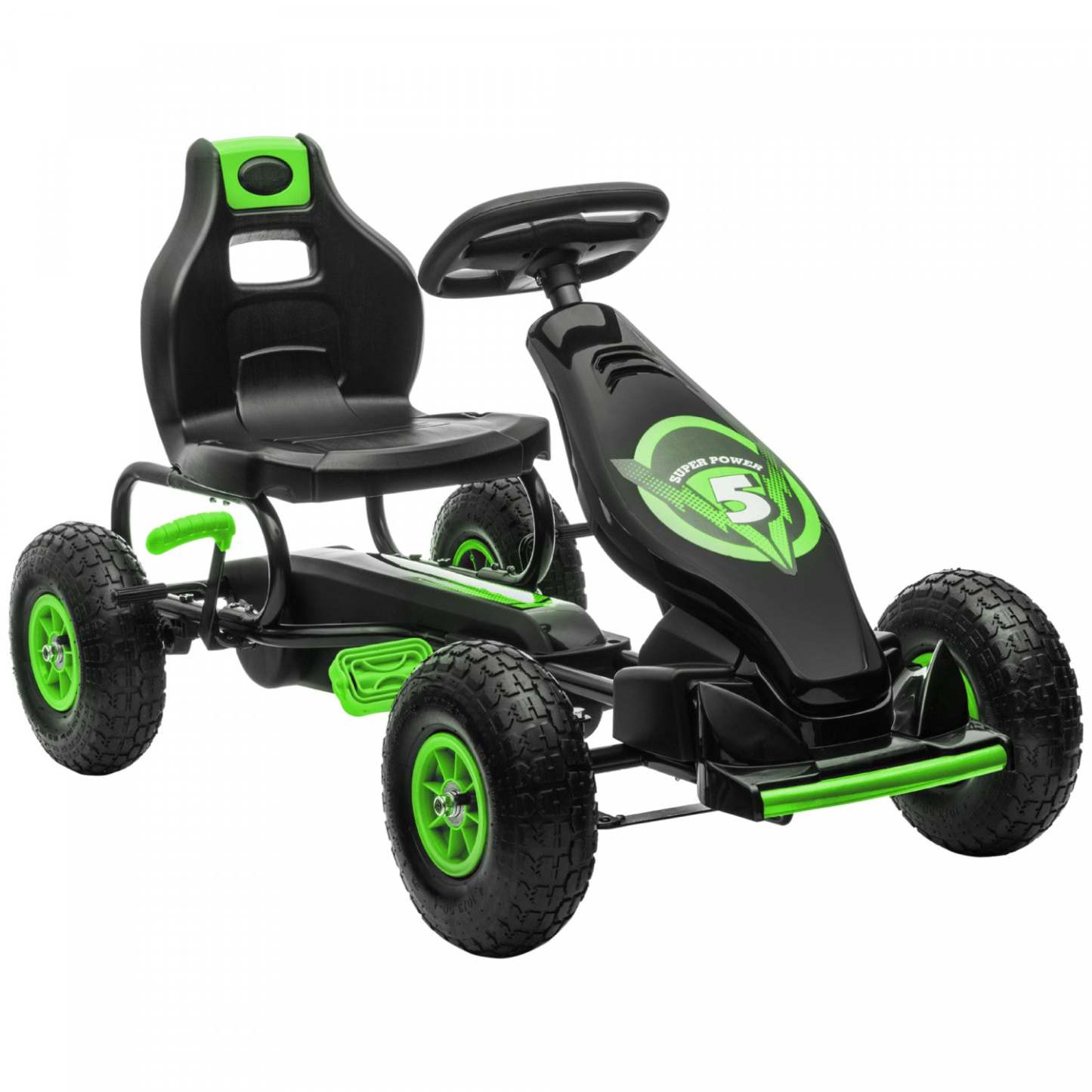 Aosom Go Kart à Pédales Pour Enfants, Jouets À Enfourcher Pour Garçons Et Filles Avec Siège Ergonomique Ajustable, Roues En Caoutchouc