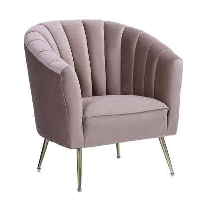 Manhattan Comfort Rosemont Velvet Accent Chair - Blush &amp; Gold|Fauteuil d'appoint Rosemont de Manhattan Comfort en velours - rose tendre et doré