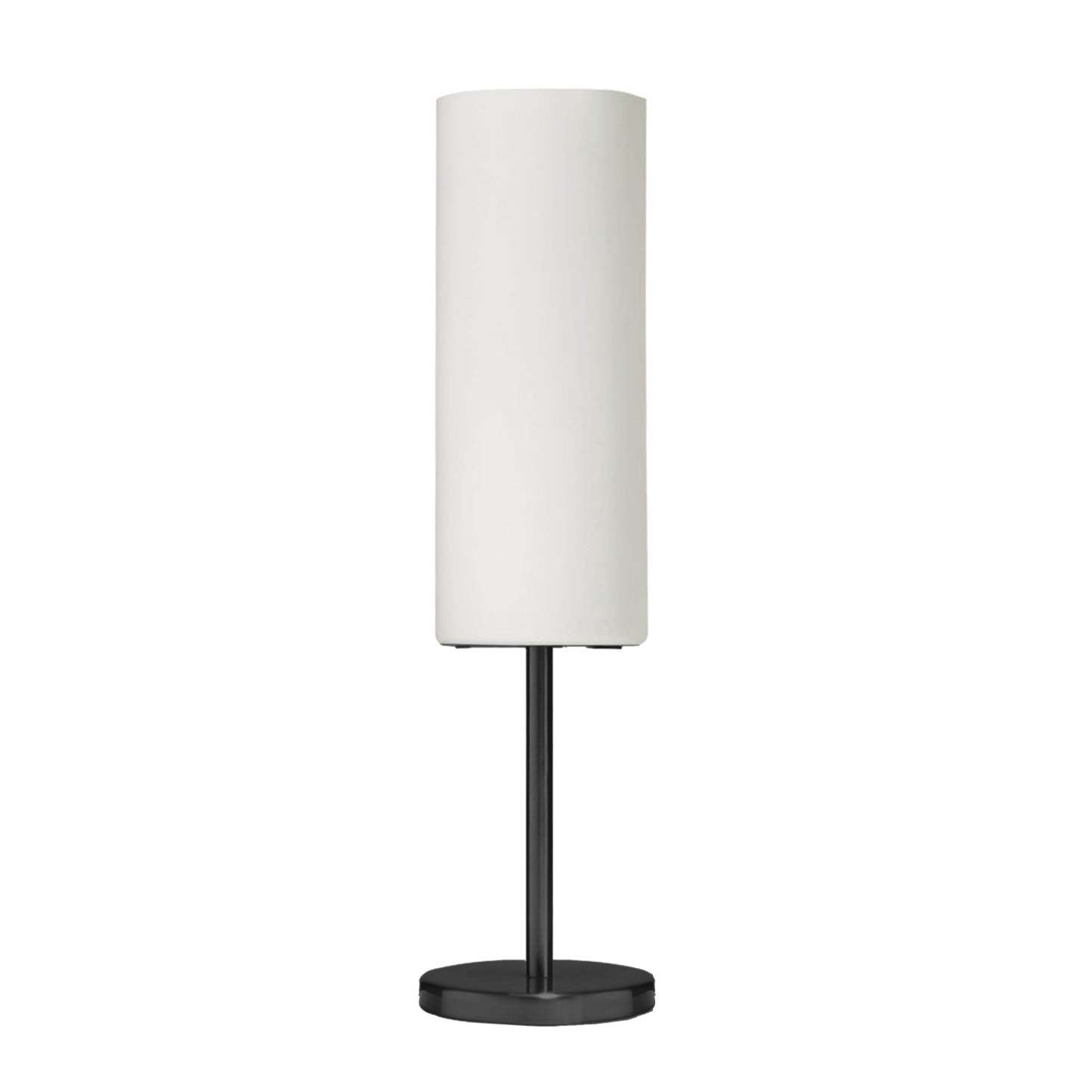 Lampe de table Paza de Dainolite en verre blanc, avec fini noir mat et 1 ampoule