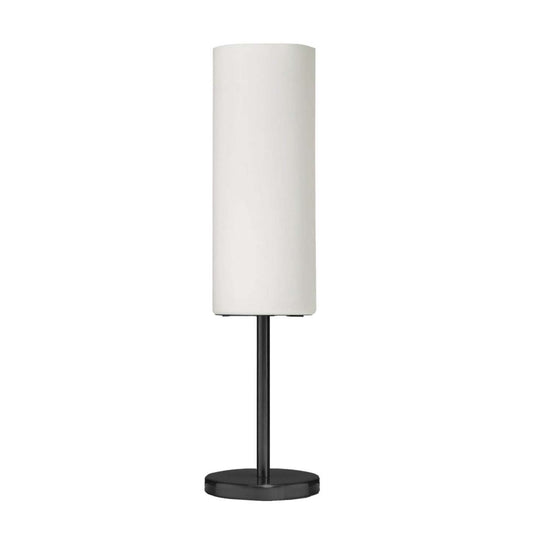 Lampe de table Paza de Dainolite en verre blanc, avec fini noir mat et 1 ampoule