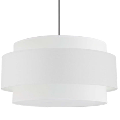 Dainolite Priya 4 Light Pendant 30 Dia Polished Chrome White Shade Lamp|Luminaire suspendu Priya de Dainolite de 30 po de diamètre avec abat-jour blanc, fini chromé poli et 4 ampoules