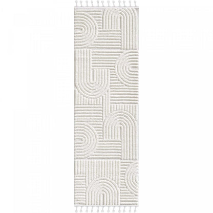 Quinto Geo Circles Shag Area Rug - 2'7 x 8'|Tapis à poil long Quinto à motif de cercles géométriques - 2 pi 7 po x 8 pi