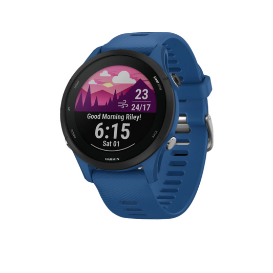 Garmin Forerunner® 255 Montre Gps Intelligente - Suivi De La Santé Quotidienne Avec Une Autonomie De 14 Jours - Bleu Tidal