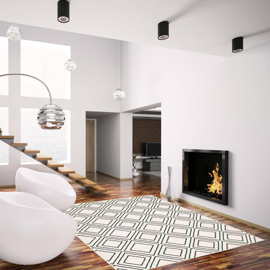 Tapis August Geod Blanc-Marine 7'10 x 10'2|Carpette August blanc géodebleu marine 7 pi 10 po x 10 pi 2 po|D86F3XAU