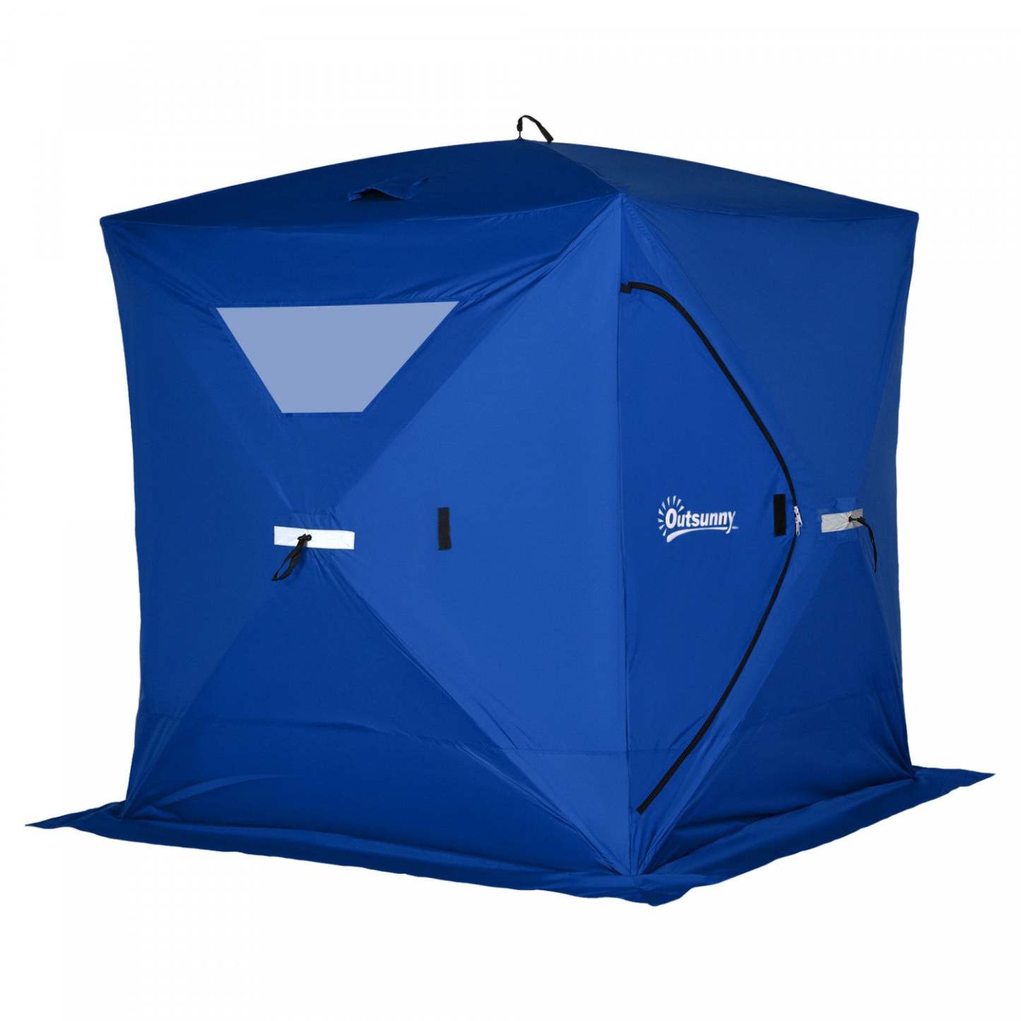 Outsunny 2-4 Personnes Tente De Pêche Sur Glace Portable Pop-up Abri De Glace Avec Fenetres De Venti