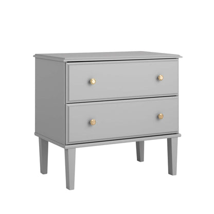 Prepac Lux 2-Drawer Nightstand - Grey|Table de nuit Lux de Prepac à 2 tiroirs - grise