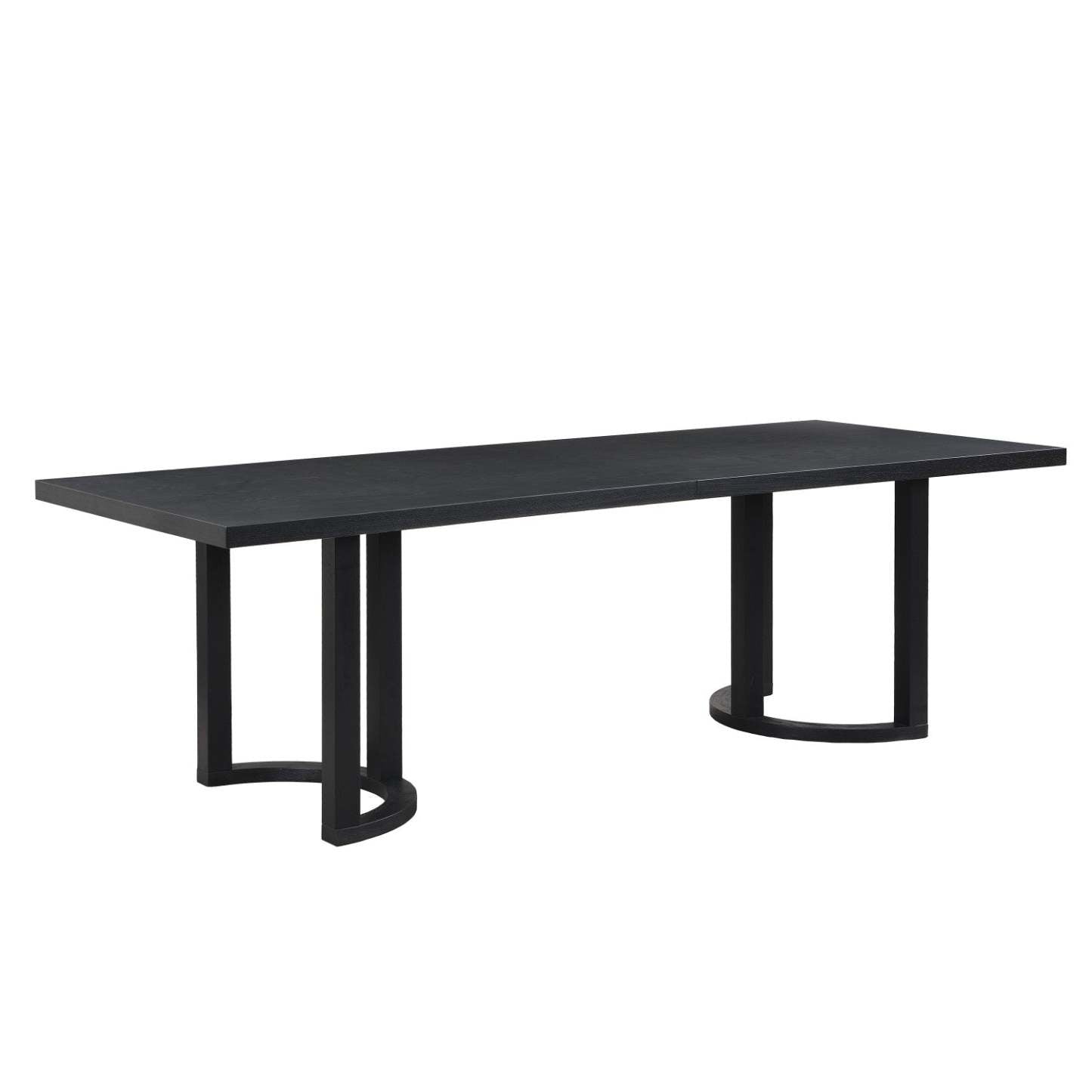 Table À Manger Ethan Avec Base En U, Bois Massif Et MDF, 95 Po De Large - Noir