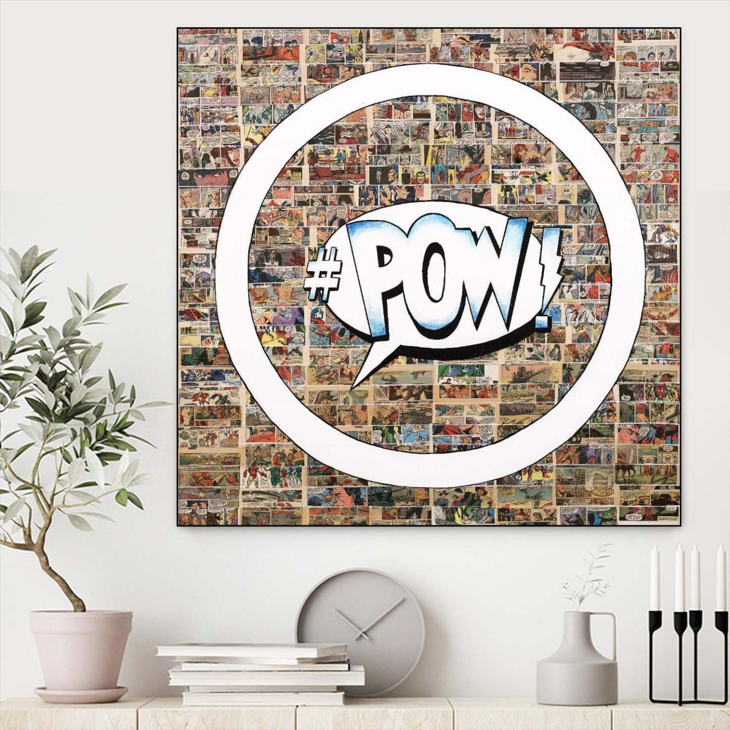 Smoke Circus I Canvas Framed Black 20x20 Wall Art|Œuvre d'art murale sur toile encadrée noire « Smoke Circus I » 20 x 20