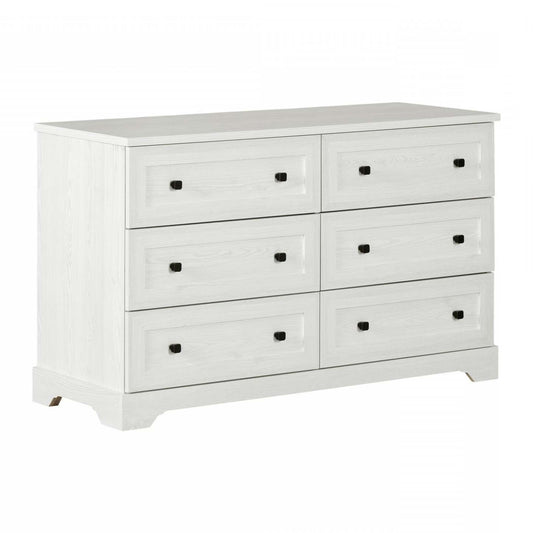 Commode Hazen 6 tiroirs - Pin blanc|Commode Hazen à 6 tiroirs - pin blanc|D83G2OYA