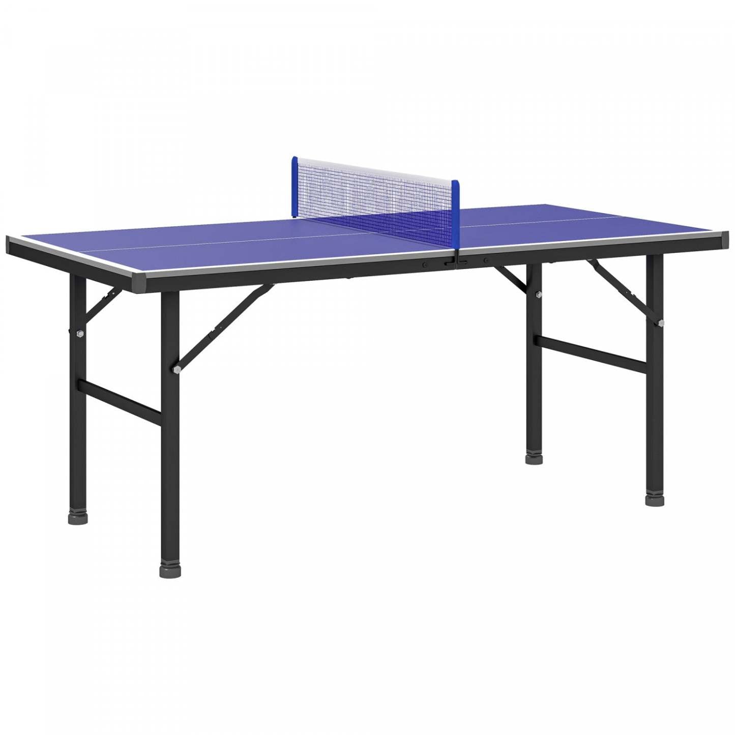 Table de Ping Pong Mini Soozier avec Pieds Réglables pour Intérieur et Extérieur, Bleue