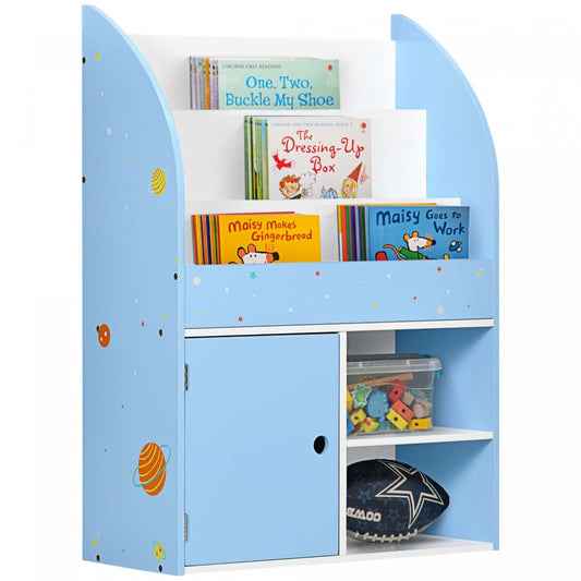 Qaba Organisateur De Rangement Pour Jouets Avec Armoire, Etagere Pour Enfants Avec Motifs Etoiles Et