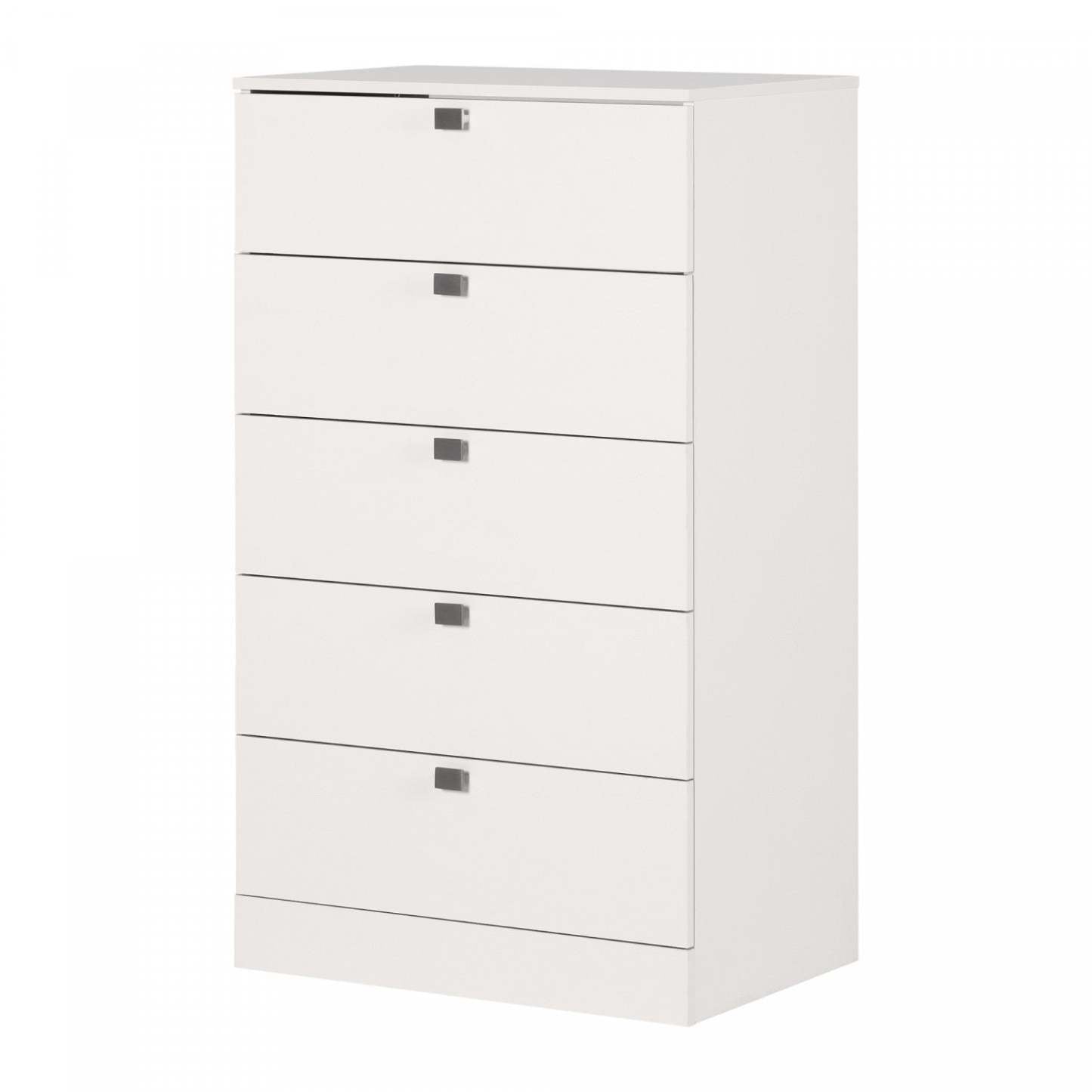 Commode Spark à 5 tiroirs - Blanc Pur | Commode verticale Spark à 5 tiroirs - blanc solide