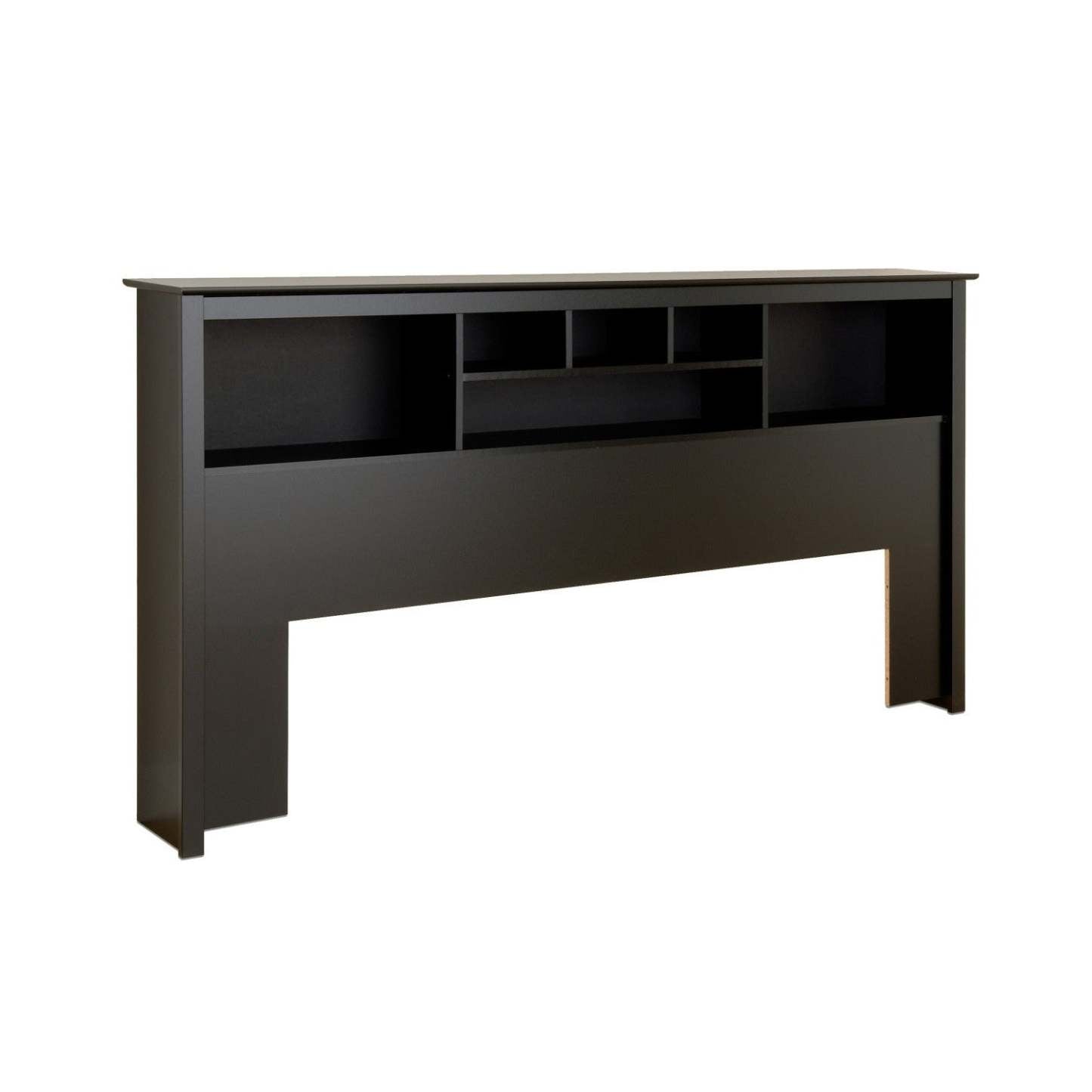 King Bookcase Headboard - Black|Tête de lit bibliothèque pour très grand lit - noire