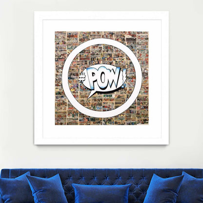 Smoke Circus I Matted and Framed White 30x30 Wall Art|Œuvre d'art murale encadrée blanche et mate « Smoke Circus I » 30 x 30