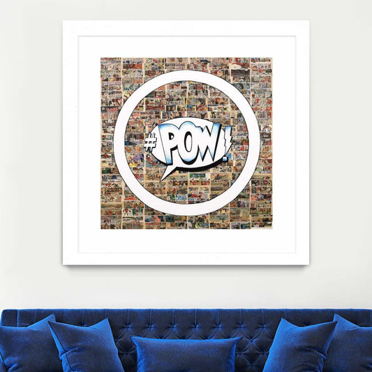 Smoke Circus I Matted and Framed White 30x30 Wall Art|Œuvre d'art murale encadrée blanche et mate « Smoke Circus I » 30 x 30