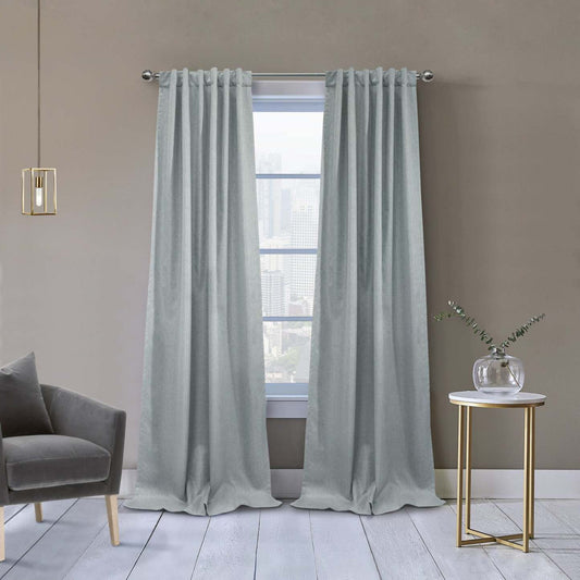 Thermaplus Denver Silver Blackout Dual Header Curtain Panel - 52 x 95|Panneau de rideau occultant Denver argenté à double tête de Thermaplus - 52 x 95