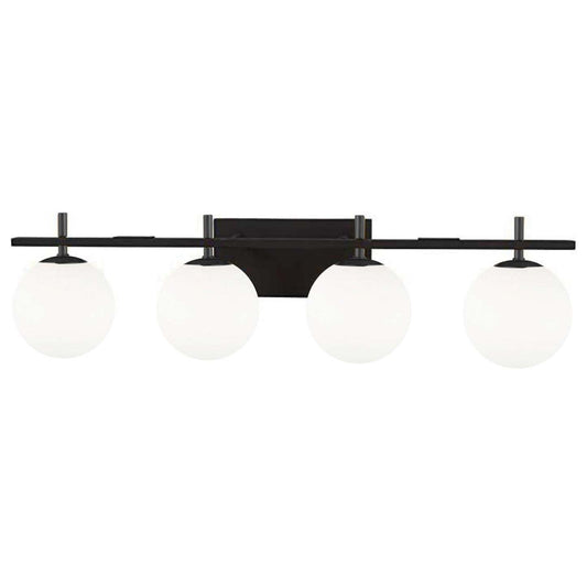 Dainolite Vivaldi 4 Light Vanity Light Matte Black Lamp|Lumière de coiffeuse Vivaldi de Dainolite avec fini noir mat et 4 ampoules