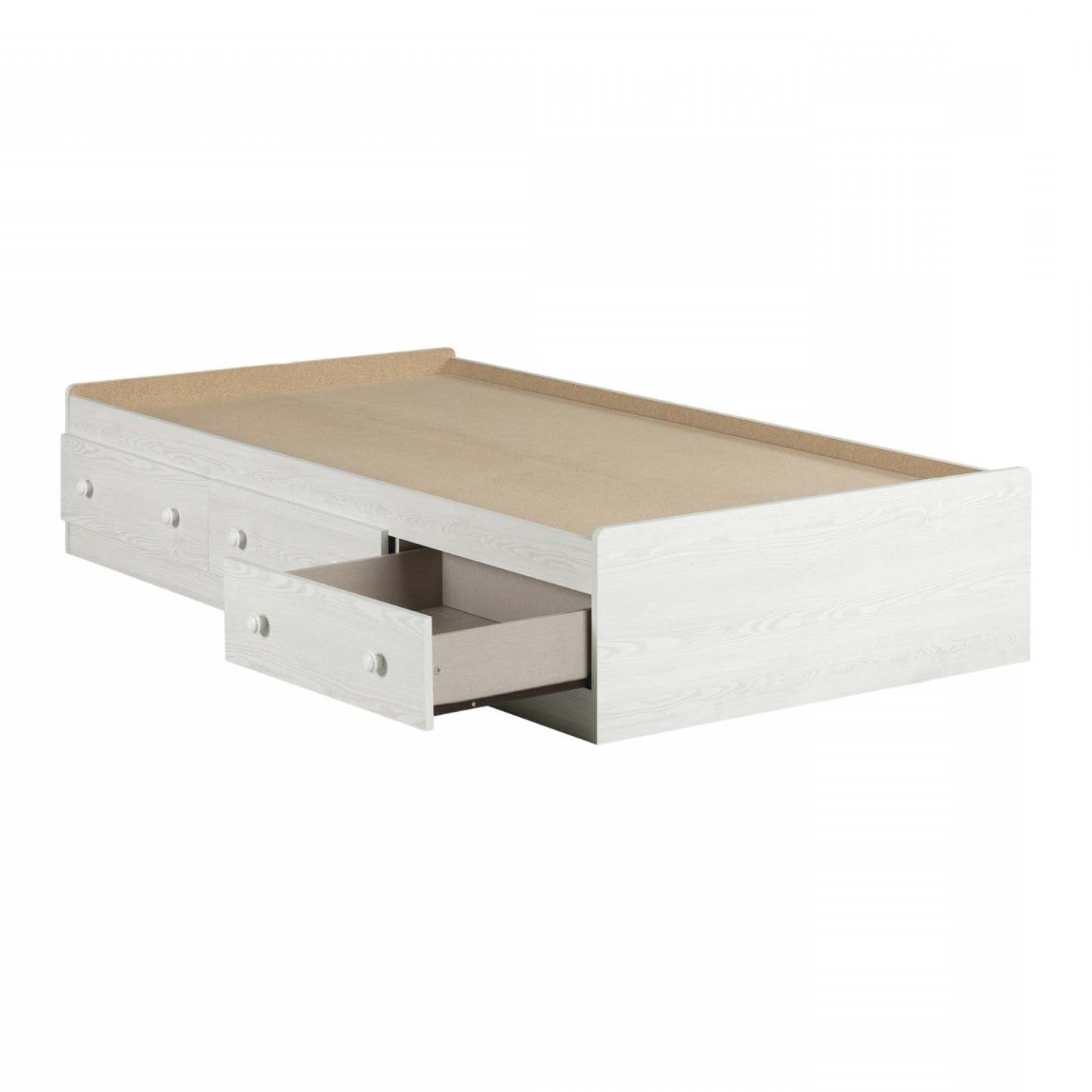 Lit double Summer Breeze avec 3 tiroirs - Pin blanc