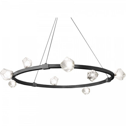 Dainolite Pearlene 12 Light Chandelier Matte Black Clear Glass Lamp|Lustre Pearlene de Dainolite en verre transparent, avec fini noir mat et 12 ampoules
